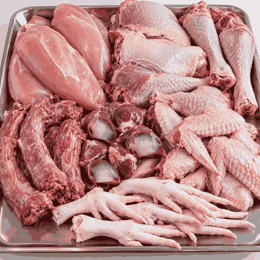 Fresh Nigerian turkey mixed parts including breast thigh neck and gizzard